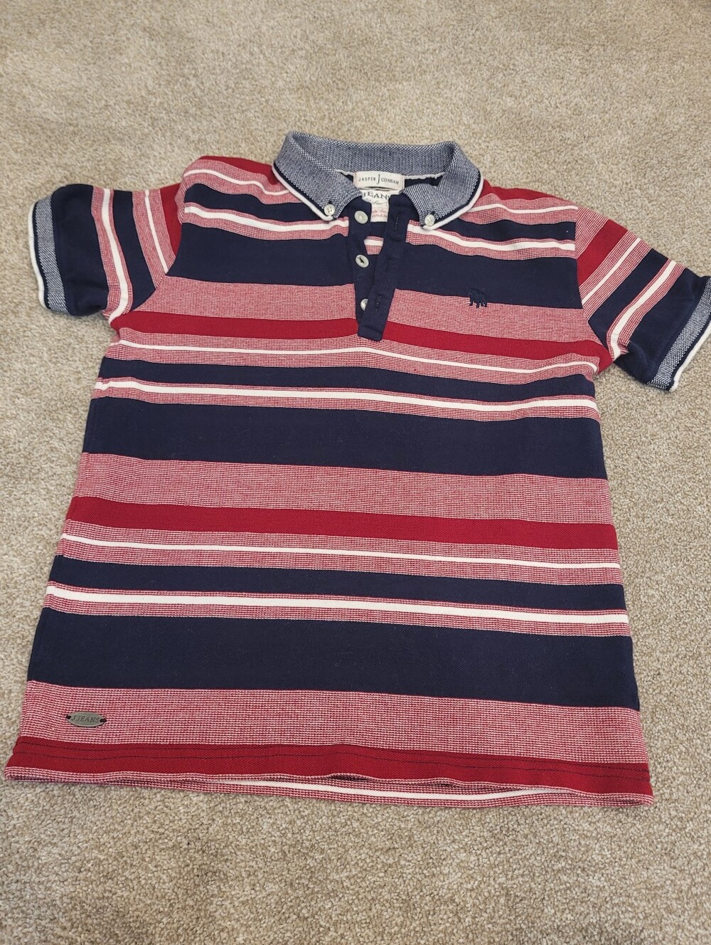Jasper Conran Boys Striped Polo Shirt Size 9-10 Years